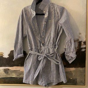 Vineyard Vines Blue Seersucker Romper